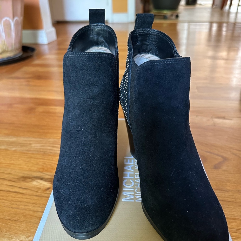 Michael Kors Black Ankle Booties with Elastic Panels